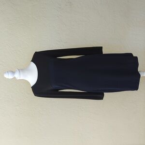 Banana Republic Navy Combo Color Block Long Sleeve Shift Dress Size 2